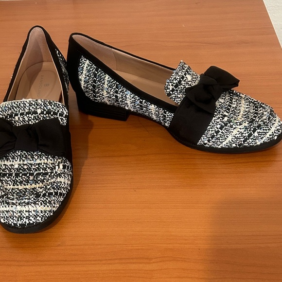 Bandolino Black and White Tweed Loafers - Picture 6 of 14